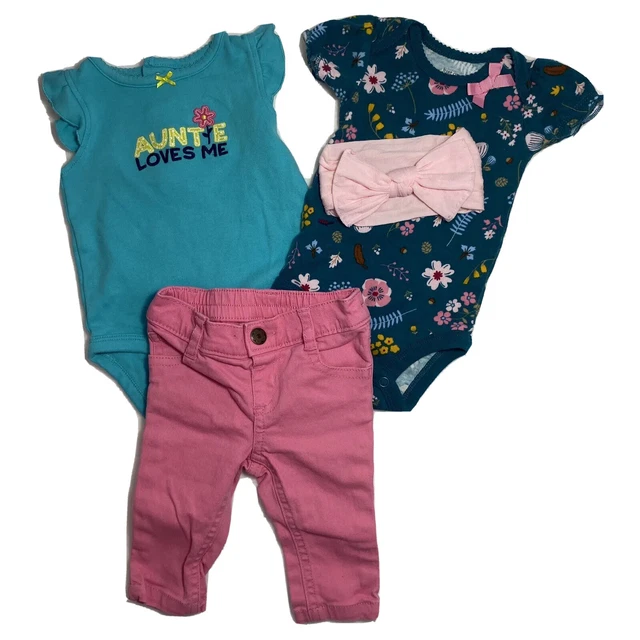 Baby Girl 0-3 Months  Lot Of 37 Carters Summer Romper Shirt Shorts Clothes Halo 2