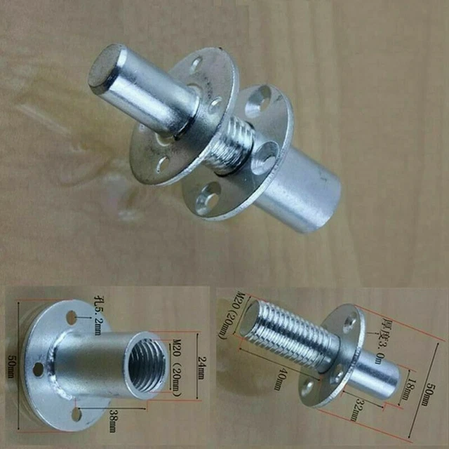 2 Sets Connector Round Column Post Pillar Furniture Bed Post Feet Leg Nut Flange 9