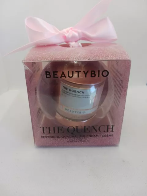 Crema cuadrálípidos restauradora BeautyBio ""The Quench"" 0,5 onzas fluidas caja de adornos,