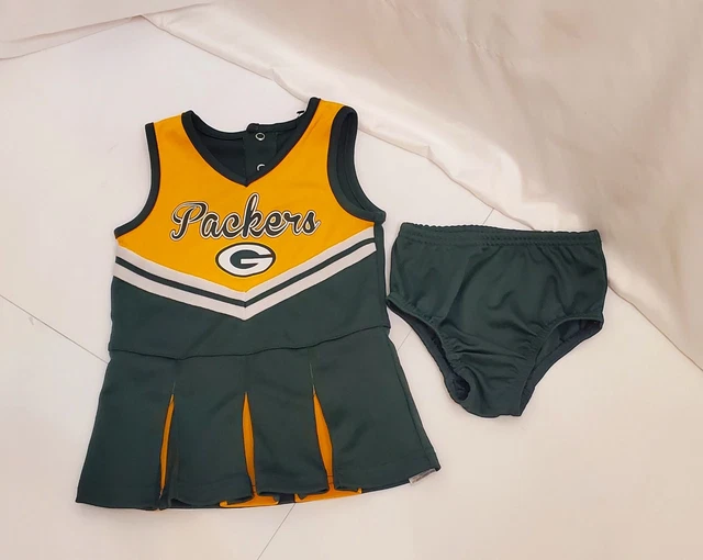 Green Bay Packers Baby Girl 18M Cheerleader Skirt W/Diaper Cover NFL Apparel