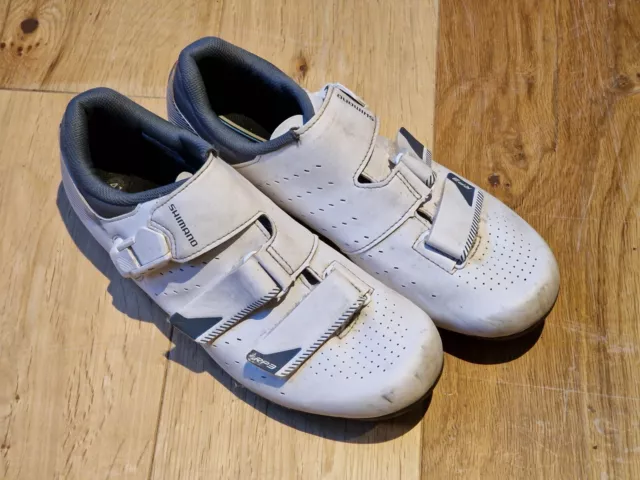 SHIMANO RP3 ROAD Cycling Shoes White Leather SPD SL 19.99 PicClick UK