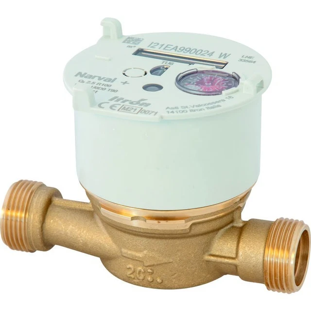 Compteur D’eau Froid 15mm – Débit Nominal 1,5, Lecture Facile, Pour Maison Ou Jardin, Avec Raccords