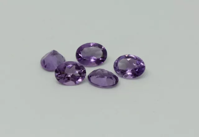 Amethyst oval faceted 9mm x 7mm natural loose stones light purple colour