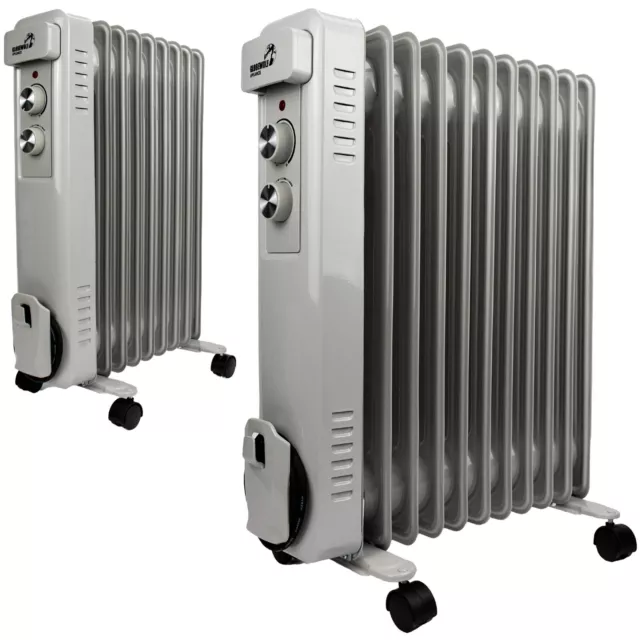 Oil Filled RADIATOR Heater 2.5Kw Portable Electric Oil Space Heater & Thermostat