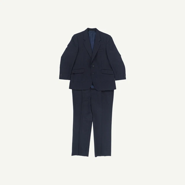 Varteks International Mens Navy Wool Regular Suit 2 Piece 42" L 28" W 38"