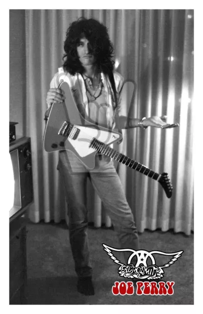 AEROSMITH 1980 JOE PERRY PHOTO BW POSTER 11x17 POP ROCK ART GUITAR HERO ICONIC