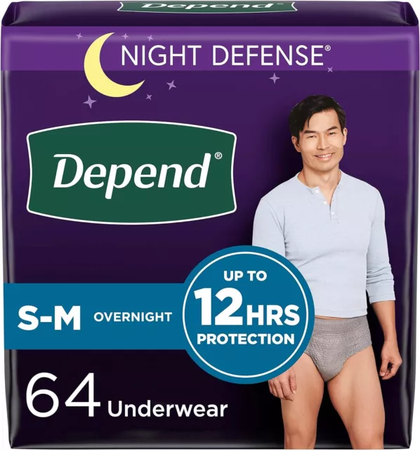 DEPEND NIGHT DEFENSE Adult Incontinence Underwear for Men Disposable ...
