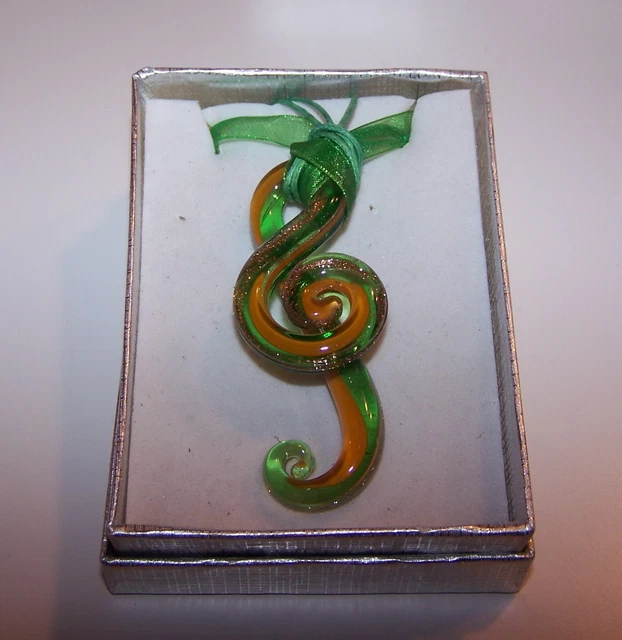 Pendentif En Verre De Murano - Création Artisanale Italienne - Neuf Avec étiquettes Et Emballage D'origine