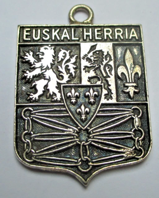 Pendentif Basque Signé H. Teguy Dizainier Euskal - En Argent Sterling, Médaille, Occasion