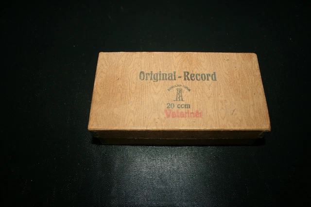 Original RECORD Veterinärmedizinische Metall Glaskolbenspritze im Alukasten OVP 2