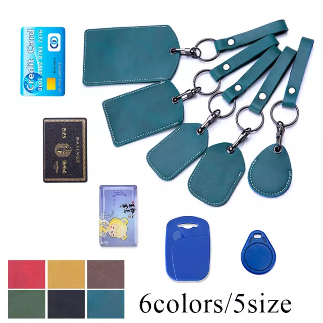 ID Card Case Keychain Access Card Bag Leather Card Holder Door Lock Access Tags
