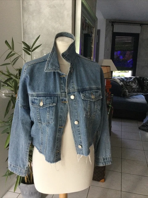 Veste Blouson CAROLL Taille 42 - Laine Mélangée Tartan Gris - Occasion Très Bon état