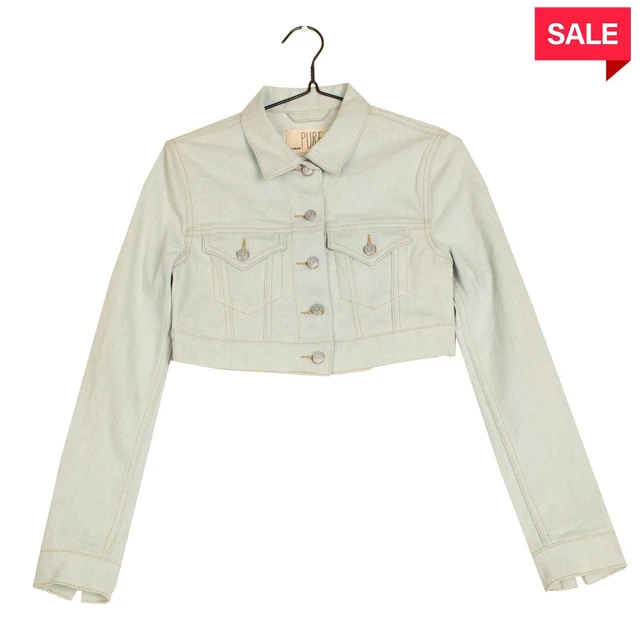 RRP €155 HAIKURE PURE Giacca Denim Taglia S Tagliato Schieno Tagliato Made in Italy