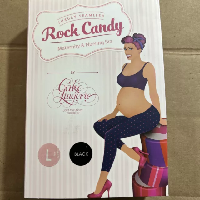 Rock Candy Maternity Nursing Bra By Cake Lingerie Black Size Large New Seamless