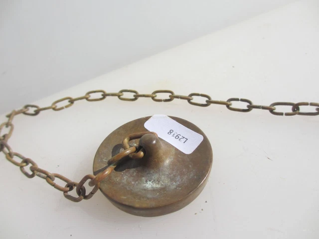 Vintage Brass Lighting Chain Hanger Loop Chandelier Light Pull Plug Old 43mm 3