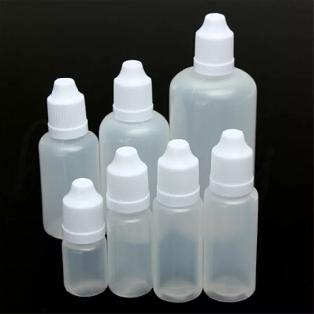 10-100ml Empty Plastic Squeezable Dropper Bottles Eye Liquid Dropper Container