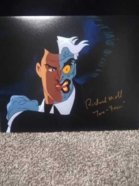 RICHARD MOLL Signed 8x10 BATMAN ANIMATED SERIES TWO FACE AUTOGRAPH FREE SHIPPING