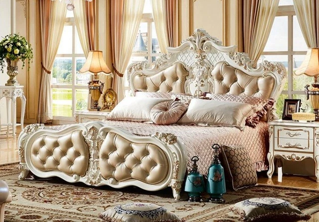 Chesterfield Lit Chambre à Coucher Lits Avec 2x Nachtisch Meuble 3tlg
