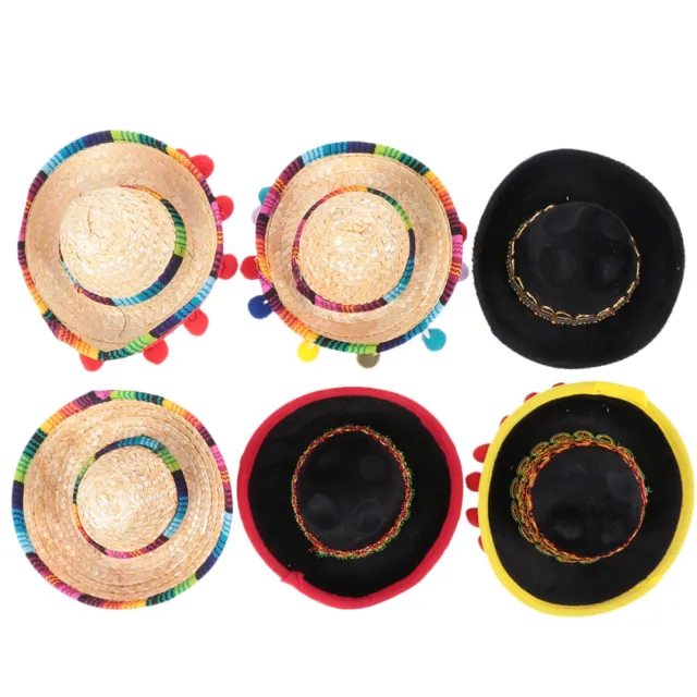 6 pz mini cappelli da festa in bambù bambini messicani