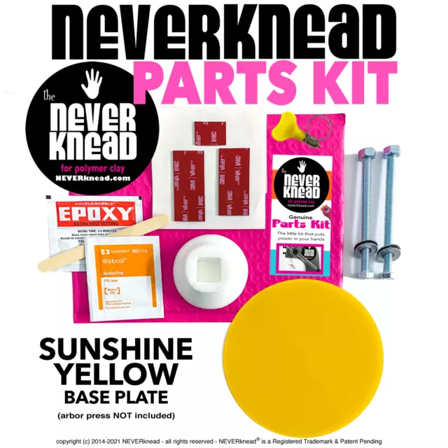 POLYMER CLAY KNEADING MADE EASY! Yellow NEVERknead PARTS KIT Conditioning Tool