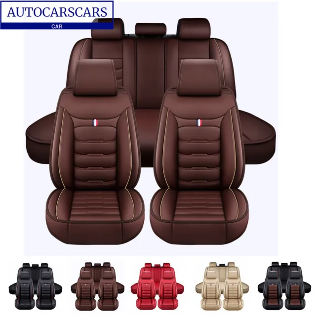Leatherette Front Car Seat Covers Full Set Cushion Protector Universal 4 Season