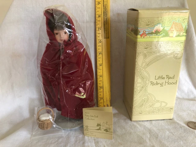 1985 Avon Fairy Tale Porcelain Doll Collection Little Red Riding Hood With Stand