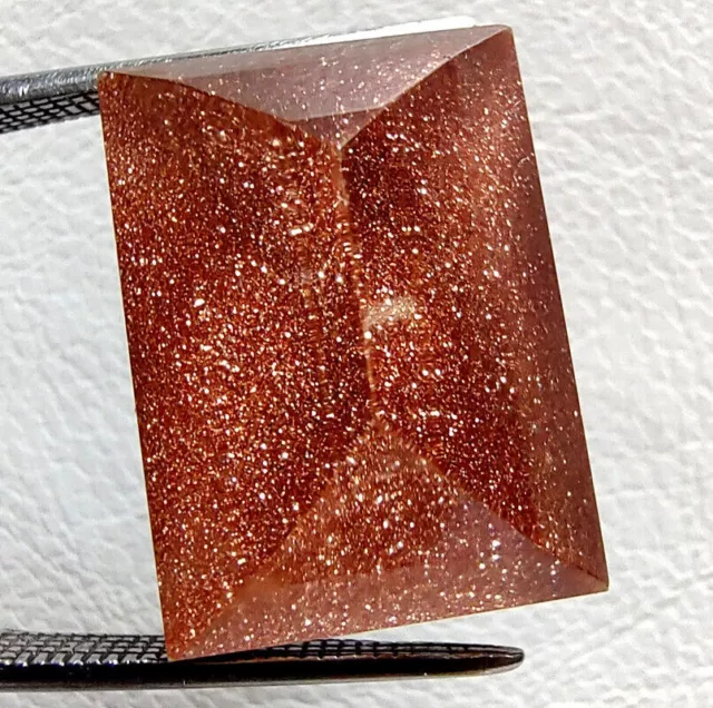 Goldstone Rock Crystal Doublet Quartz Red/Orange Rectangle 20X15mm 32 Ct. M-3832 3