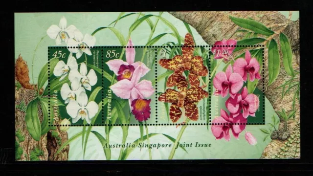 Australia 1998 Singapore Orchids Joint Issue  Mini Sheet SGMS1805 MNH