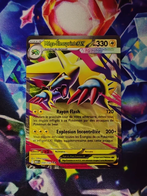 Coffret 10 Cartes Pokémon Françaises - Méga-Élecsprint Ex 050/132 - Myboost X Méga-Évolution 1 - 2