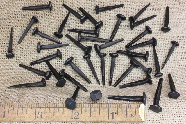 1" Rose head 40 nails square wrought iron vintage rustic Decorative historic