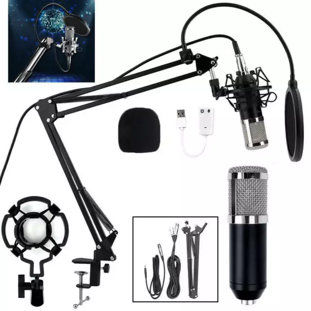 BM800 Condenser Microphone Kit Studio Suspension Boom Scissor Arm Stand AU SHIP