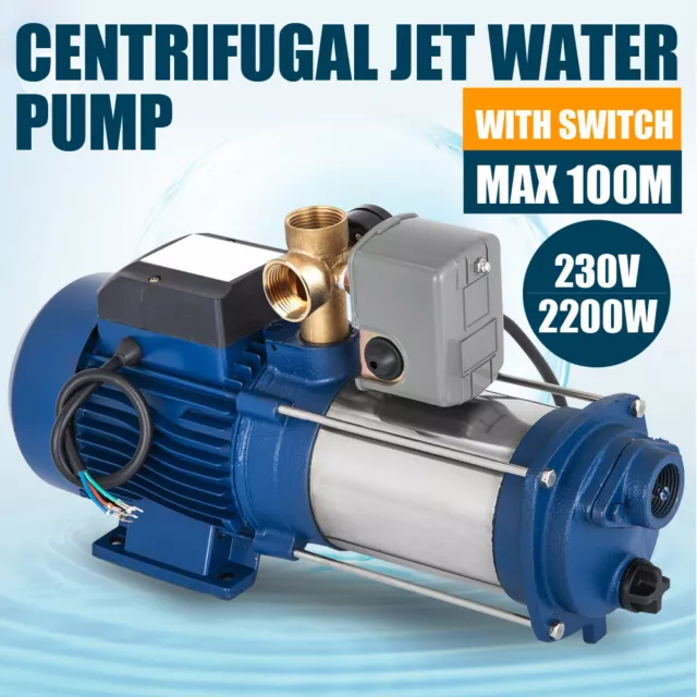2200W 4000L/h Kreiselpumpe Jetpumpe Wasserpumpe Centrifugal Gartenpumpe DHL
