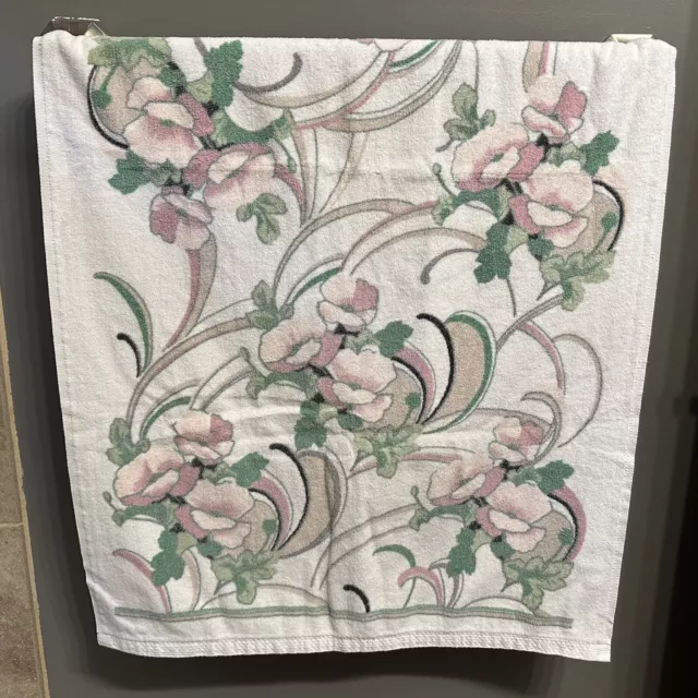 VTG Retro Springs Bath Fashions Pink & Green Shabby Chic Cottage Bath Towel