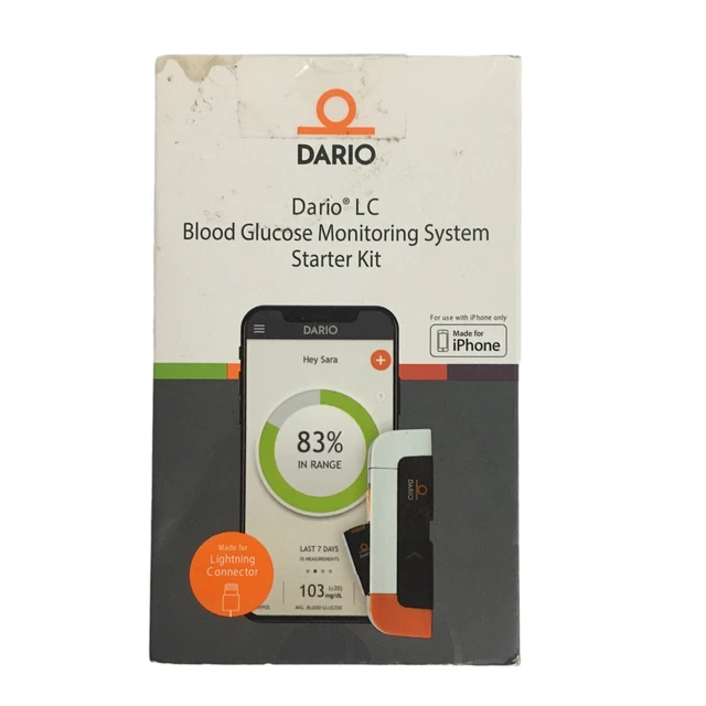 Kit de inicio del sistema de monitoreo de glucosa en sangre Dario LC para iPhone envío gratuito