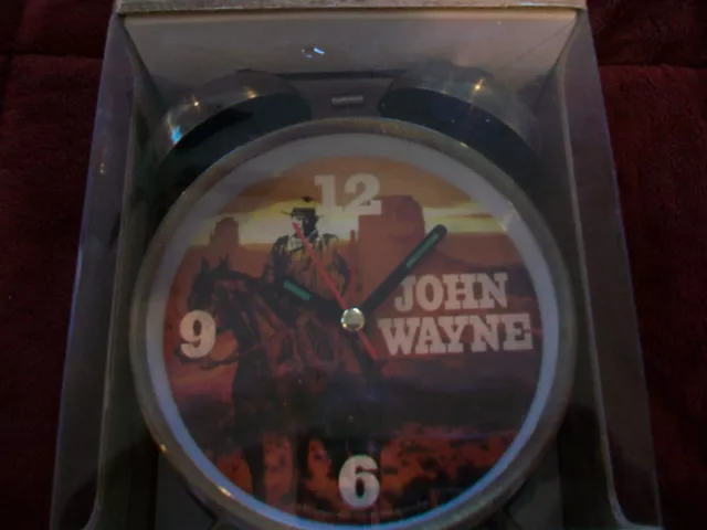 NEW John Wayne Twin Bell Alarm Clock The Duke