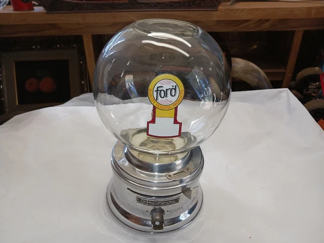 Orig Vintage FORD PENNY GUMBALL Machine Extra Clean