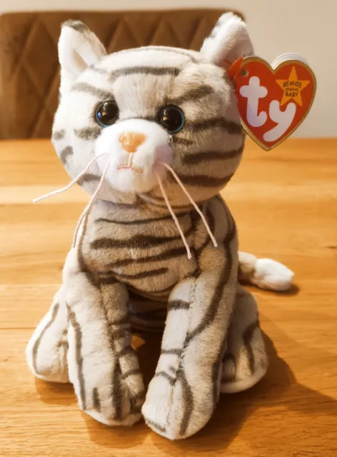 Ty Beanie Babies Silver II die grau getigerte  Katze Sammlungsauflösung gut