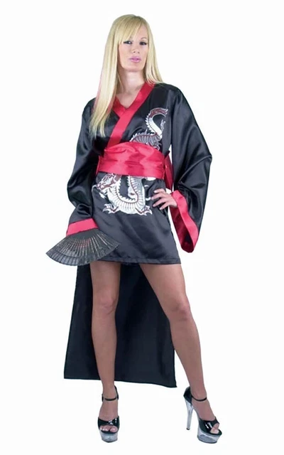 Geisha Adult Womens Kimono Dress Sexy Japanese Fancy Dress Halloween Costume