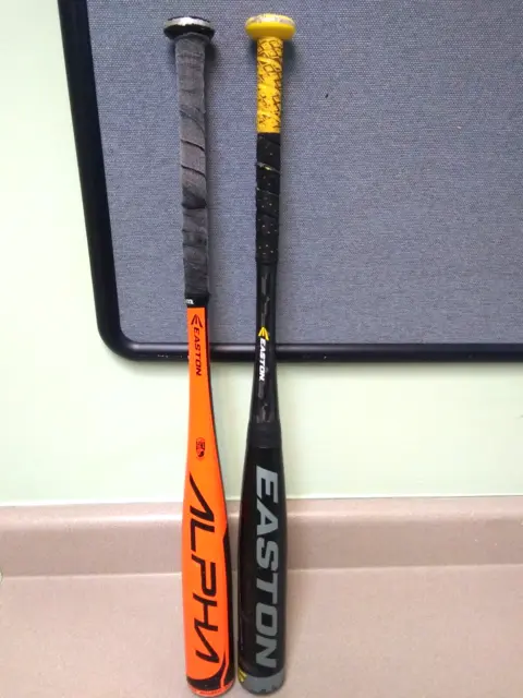 EASTON Lot of (2) Baseball  ALPIA Orange/ S 2 Black Composite -28in Bats GC