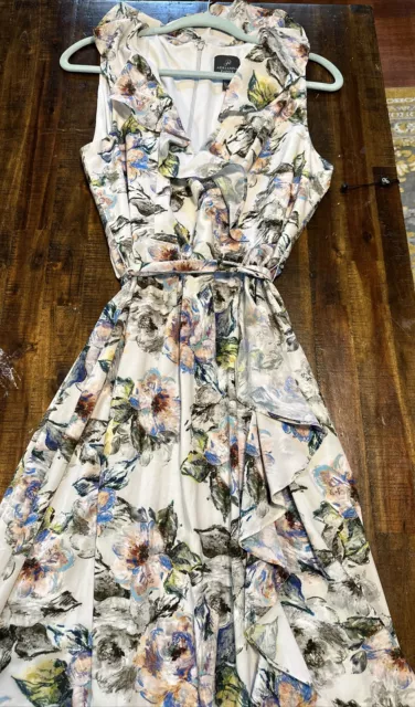 ADRIANNA PAPELL Floral-Printed Chiffon Dress size 12 New