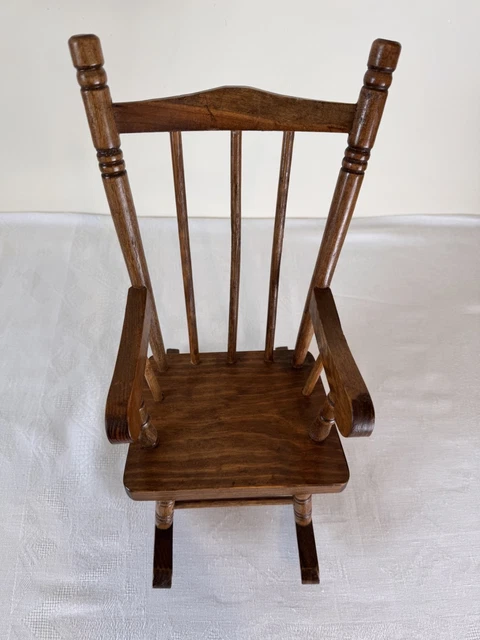 Miniature Chaise Ancienne Pour Poupée – Mobilier En Bois Et Rotin Bambou, Années 1920/30