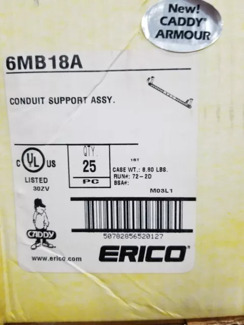 Caddy Erico 6MB18A, Box/Conduit Hanger for 3/8" Flex & MC/AC, Box of 25