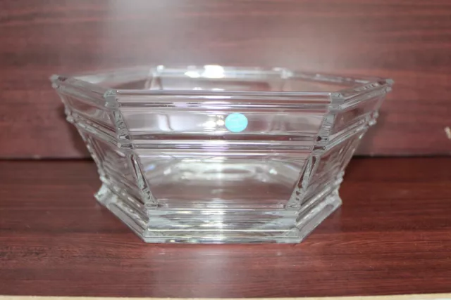 AUTHENTIC TIFFANY & Co. CRYSTAL CLEAR HEXAGON  BOWL 10" ACROSS MADE IN GERMANY