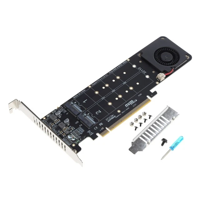 PCIE 4.0 x16 to for M.2 NVME Adapter Card 32Gx4 SSD 22110 2280 2260 2242 Convert