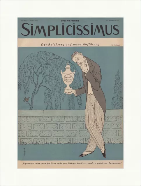 Titelseite der Nummer 27 von 1932 Thomas Theodor Heine Simplicissimus 1924