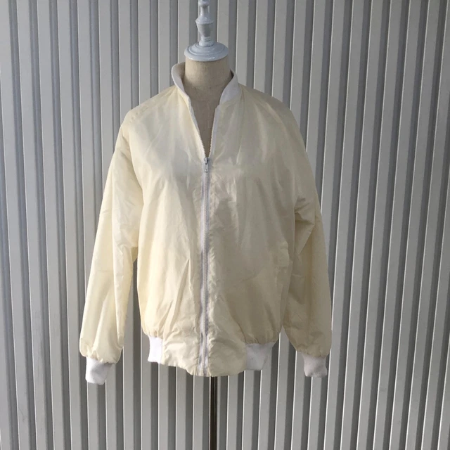 Women Lawn Bowls Jacket  Size 12 Zip Long Sleeve White Cream Vintage