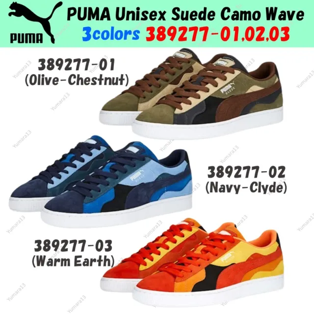 PUMA Unisex Suede Camo Wave 3colors 389277-01,02,03 US Men's 4-14