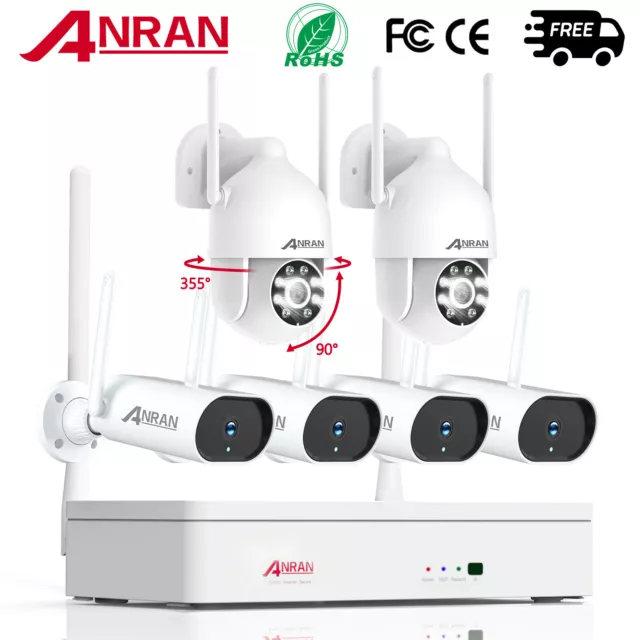 Système de caméra de sécurité sans fil Wifi 3MP CCTV Audio extérieur 8CH NVR Kit