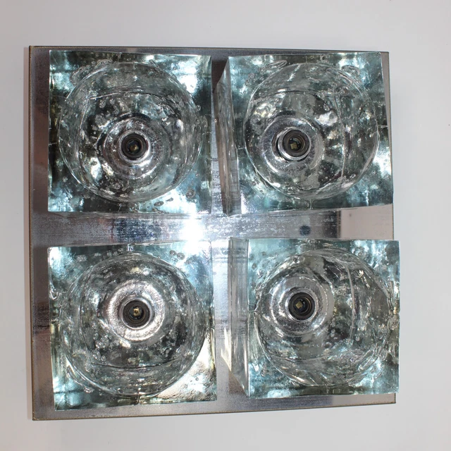 VTG Peill & Putzler Frosted Glass Ice Cube Light w/ 4 indivdual Cubes WORKS! VTG Peill & Putzler Frosted Glass Ice Cube Light w/ 4 indivdual Cubes WORKS!