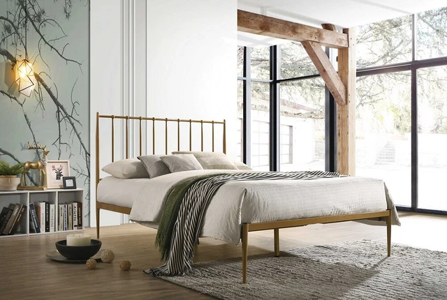 Mid century modern clearance metal bed frame